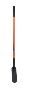 Trench Shovel, Hollow Back, 4 x 12 Inch Size, 72 Inch Double-Dip Grip Fiberglass Handle