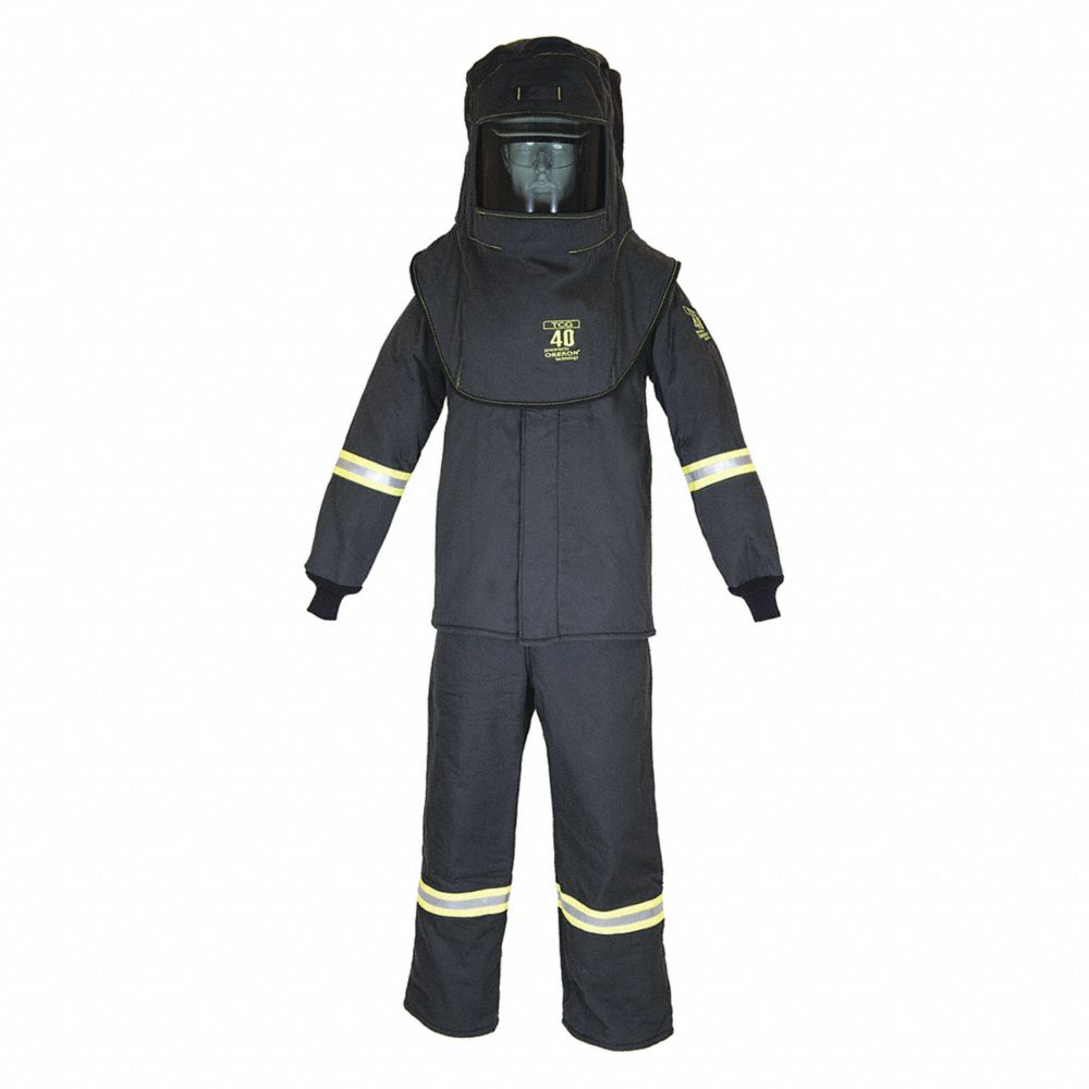 OBERON TCG4B-5XL Arc Flash Suit Kit, 5XL Size, Charcoal Gray, 43 cal/sq cm, 4 HRC | CF2PZR 53PX40