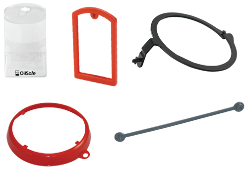 OIL SAFE 207108 Color Coded Drum Label Kit, Red | CD9UZH