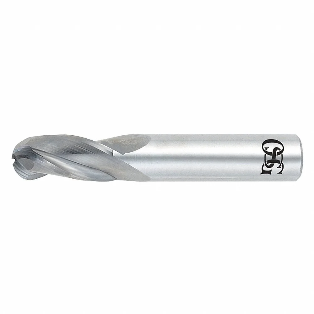 OSG 403-4375-BN Ball End Mill, 3 Flutes, 7/16 Inch Milling Dia, 2.7 Inch Overall Length | CT4TGV 35CW17