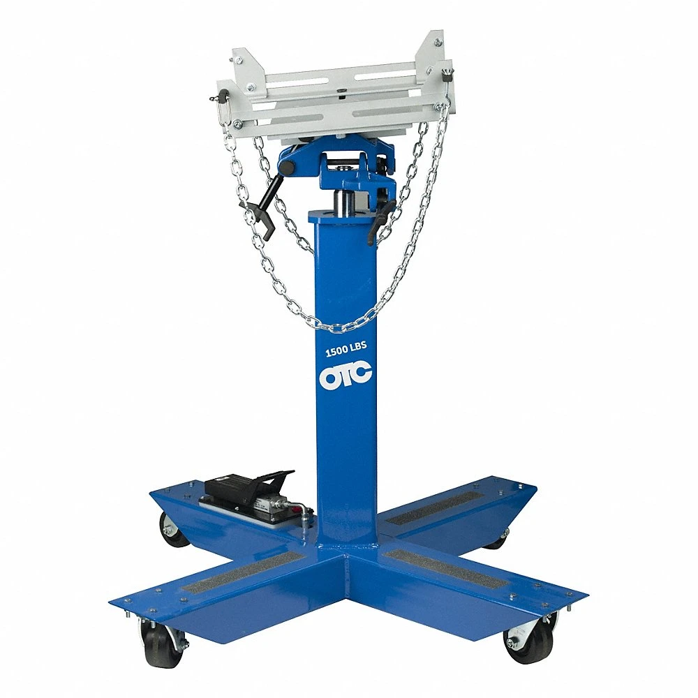 High-Lift Transmission Jack, Hydraulic, 0.75 ton Load Capacity, Steel, Chain