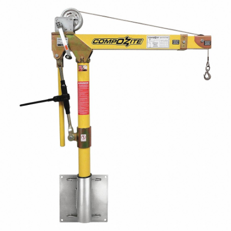OZ LIFTING PRODUCTS OZ1200DAV-SP3 Davit Crane Kit, 1200 Lb Capacity, 22 Inch To 66 Inch Reach, Yellow, High Gloss | CT7BLX 302J67