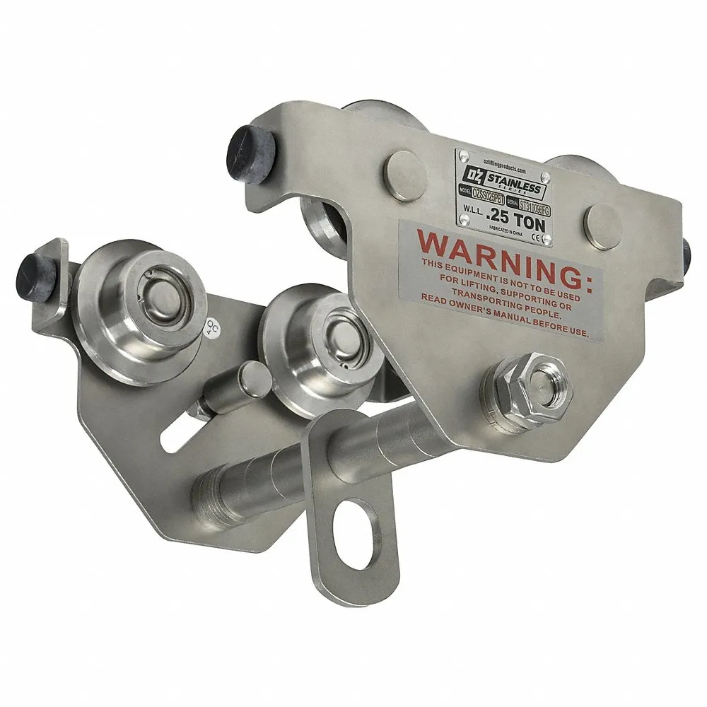 Push Beam Trolley, Push, 500 lb Max Hoist Load Capacity