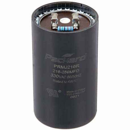 PACKARD PRMJ88R Motor Start Capacitor, 330V Ac, 88-108 Mfd, Round, 3 3/8 Inch Case Ht, 2 1/16 Inch Dia | CT7BVJ 44ZU48