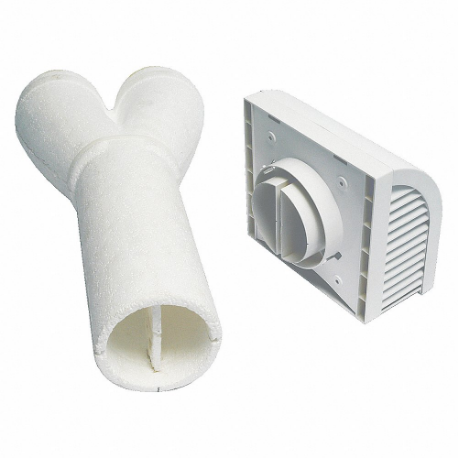 Wall Cap, Vented Rain Cap, Round, 4 Inch Duct, Eps Foam, Plastic, White Finish, Uncoated