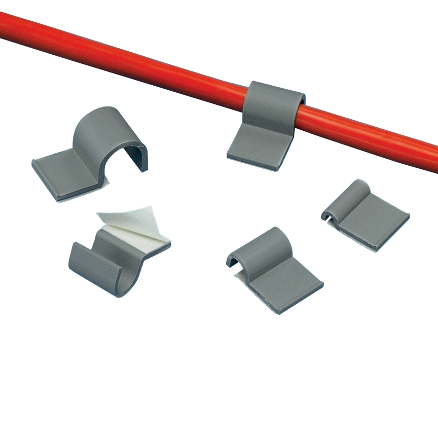 Wire Clip, PVC, Light Gray, 0.12 Inch Max. Bundle Dia.