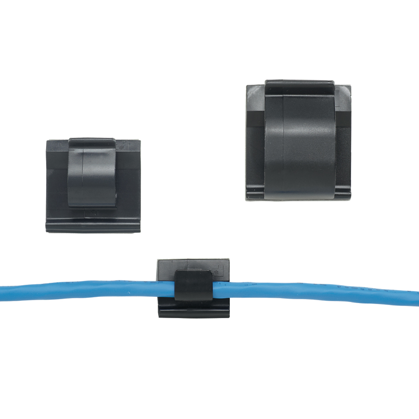 Cord Clip, Nylon 6.6, Black, 0.19 Inch Max. Bundle Dia.