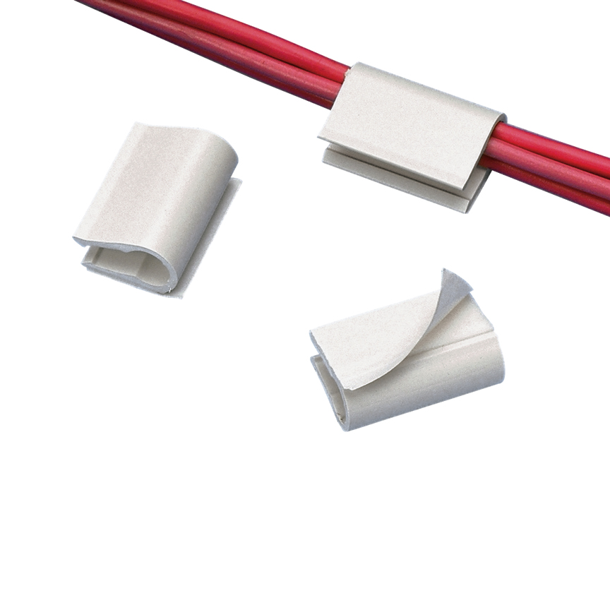 Cord Clip, Noryl, White, 0.33 Inch Max. Bundle Dia.
