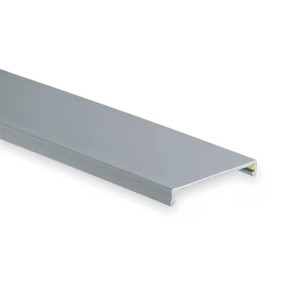 Wire Duct Cover, Flush, Gray, 3.25W x 0.37D