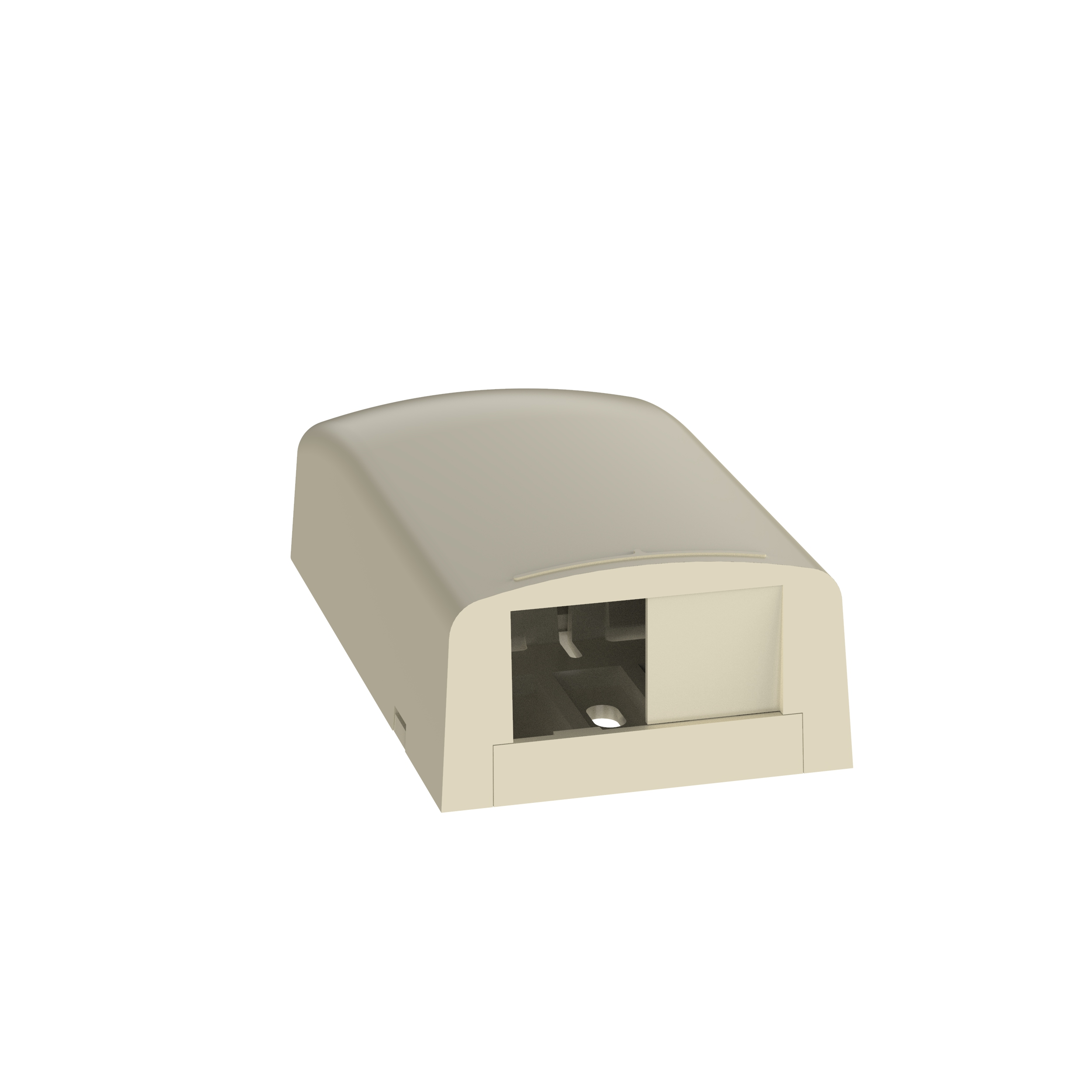 Surface Mount Box Mini Com 2port Ivory