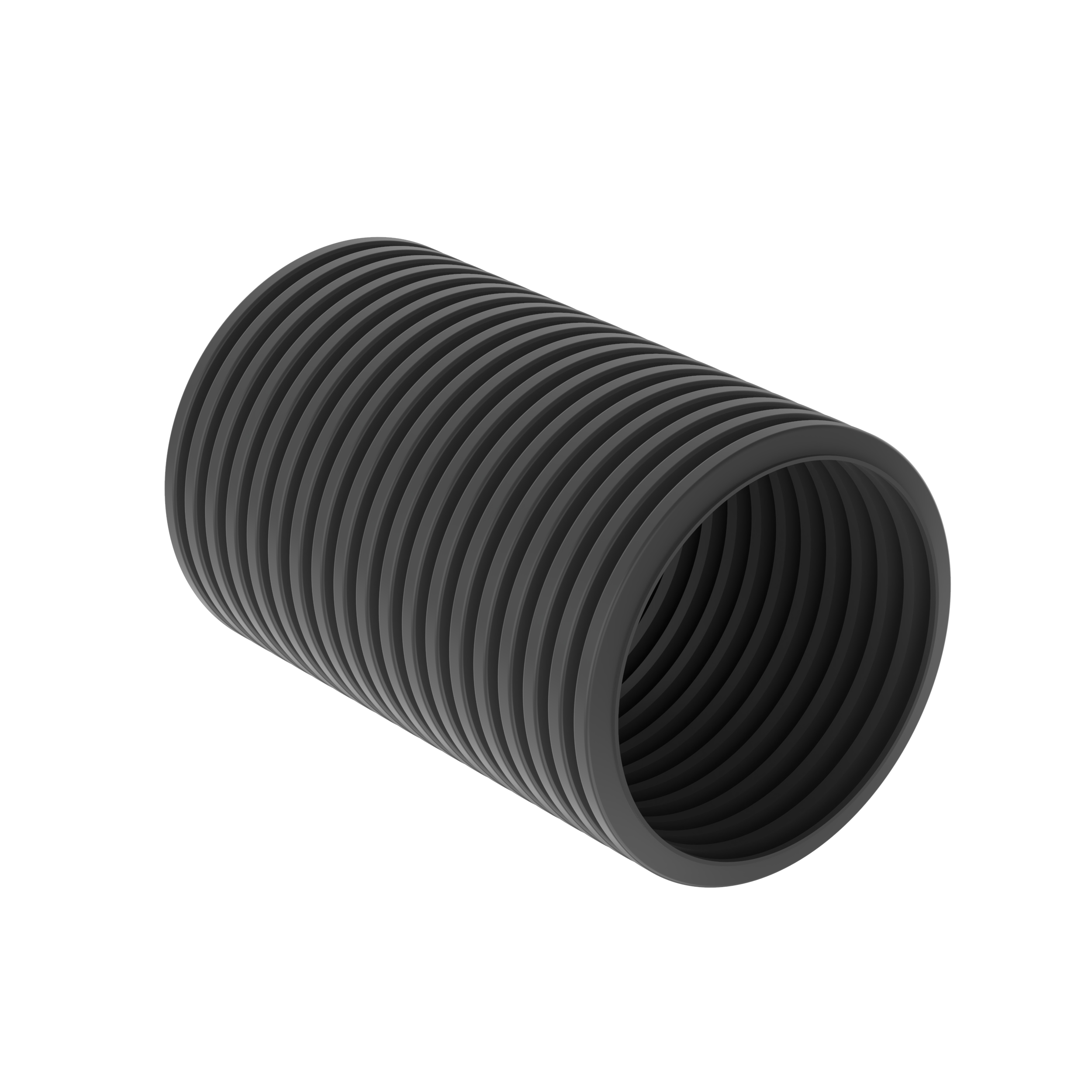 Corrugated Loom Tubing, 1.88 x 100ft L, Blk