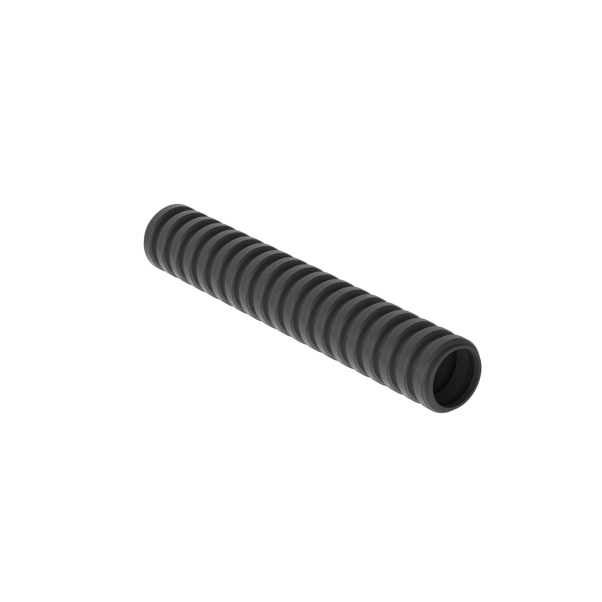 Corrugated Loom Tubing, 0.38 x 100ft L, Blk