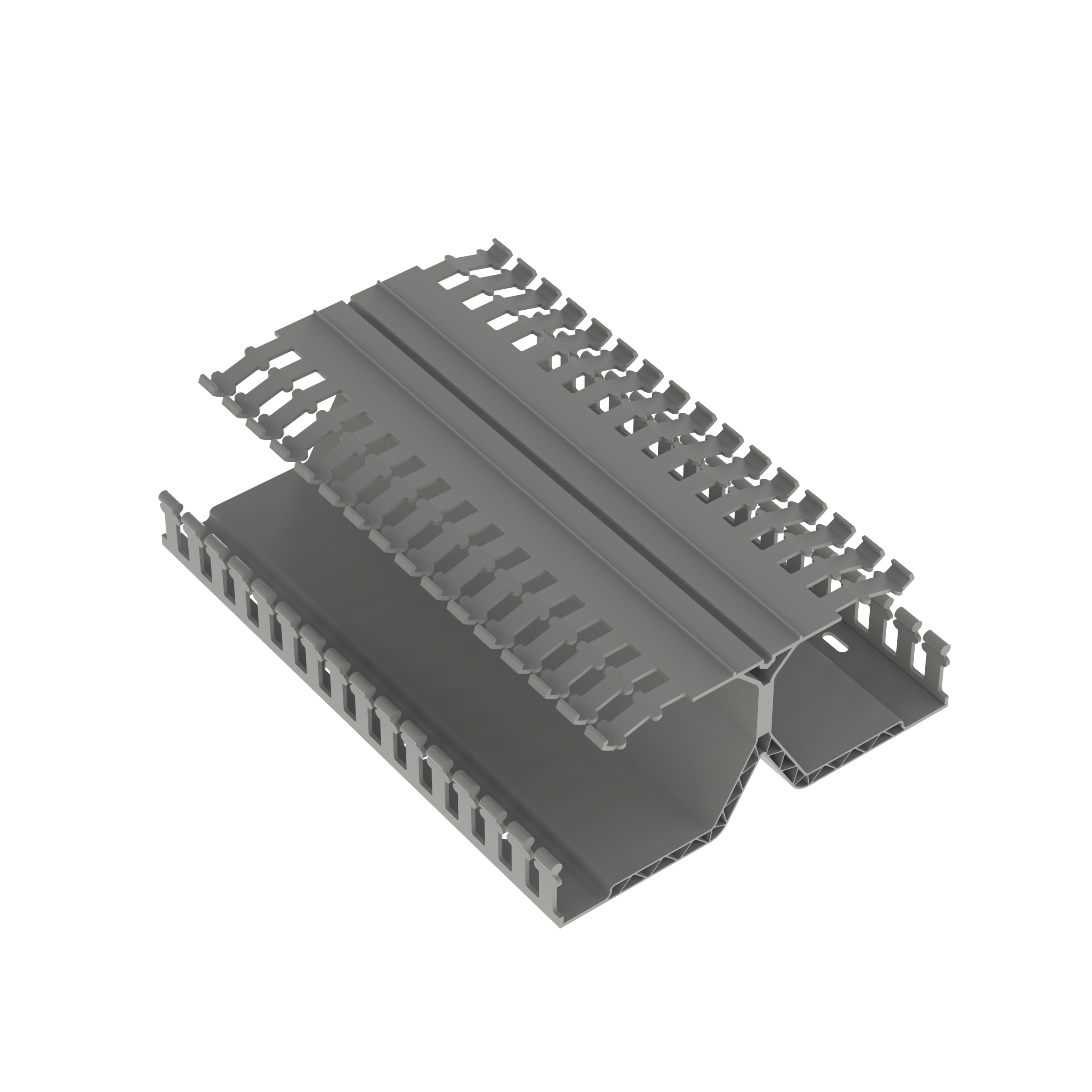 DIN Rail Wiring Duct, Lead-Free PVC, 7.22 x 3.12 x 1 , Light Gray