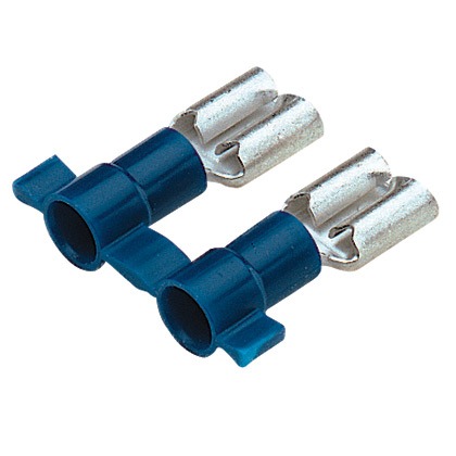 Female Disconnect, Brass, Blue, 16-14 AWG, 0.187 x 0.020 Inch Tab Size