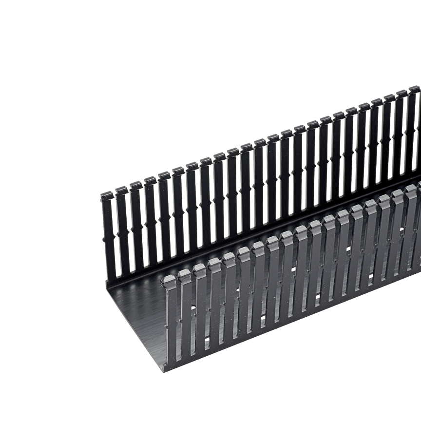 Base Wiring Duct, Type F, Narrow, Black, 4 x 4 x 1 