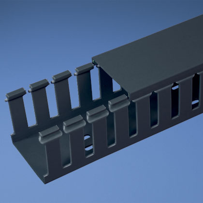 Base Wiring Duct, Type G, Wide Slot, Black, 1 x 3 x 1 