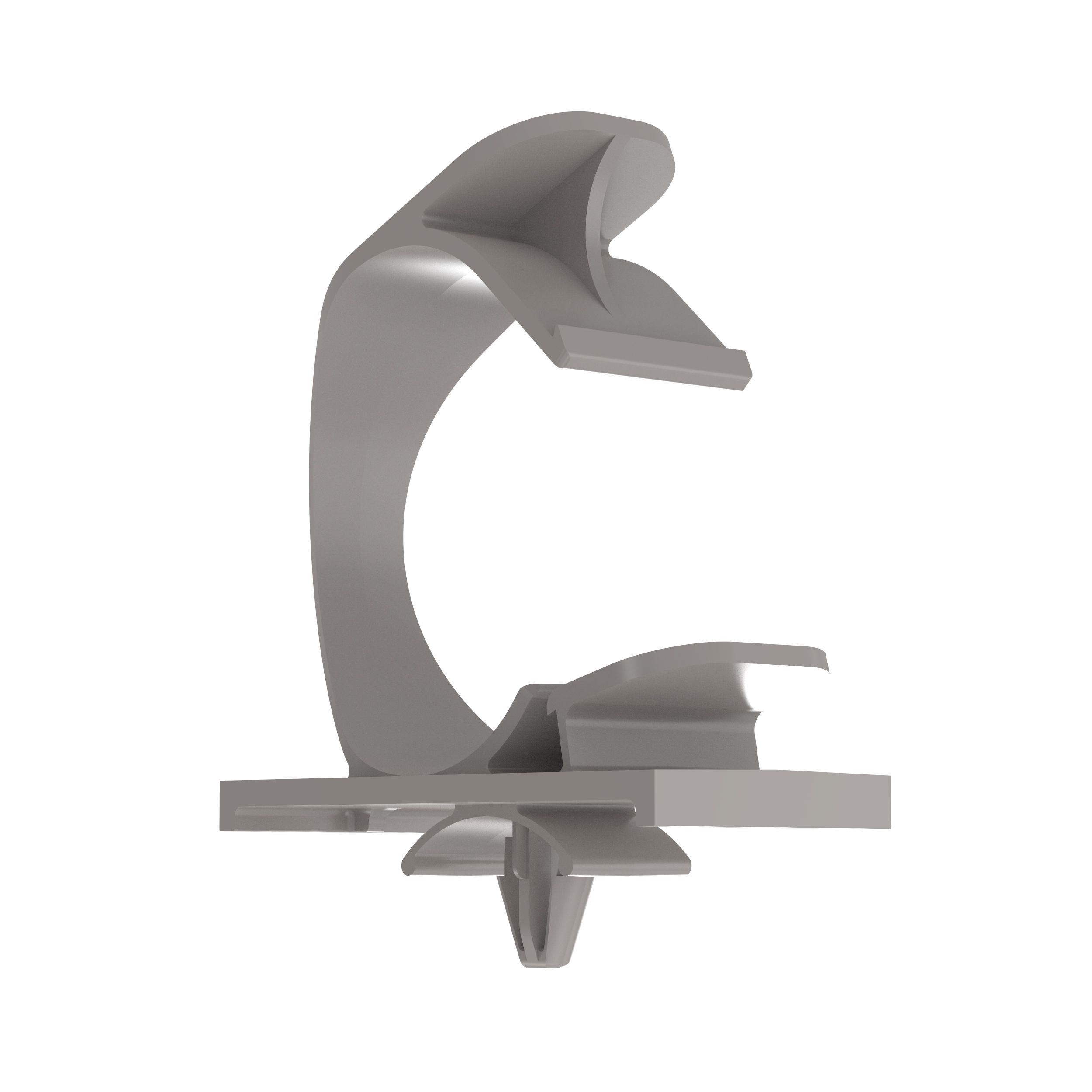 Latching Wire Clip, Push Barb, Nylon 6.6, Gray, 1 Inch Max. Bundle Dia.