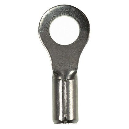 Ring Terminal, Copper, Silver, 14-10 AWG, #10 Stud Size
