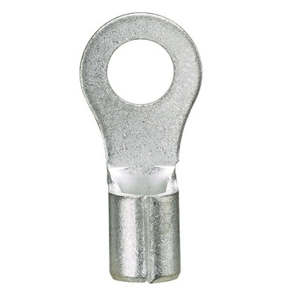 Ring Terminal, Copper, Silver, 18-14 AWG, #4 Stud Size