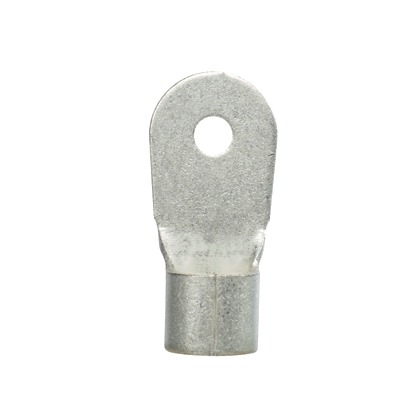 Ring Terminal, Copper, Silver, 4 AWG, 3/8 Inch Stud Size