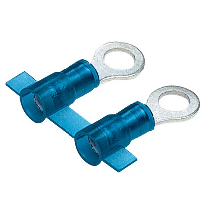 Ring Terminal, Copper, Blue, 16-14 AWG, M3 Stud Size