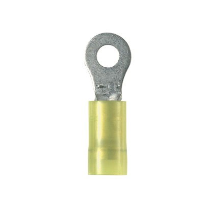 Ring Terminal, Copper, Yellow, 12-10 AWG, M5 Stud Size