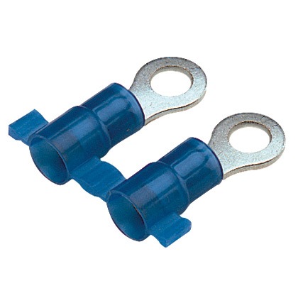 Ring Terminal, Copper, Blue, 16-14 AWG, #10 Stud Size