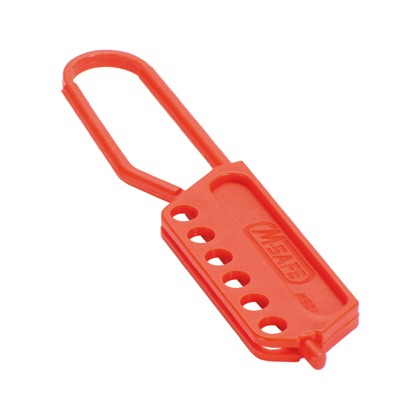Hasp, Plastic, Red, 3 Inch Jaw Dia., 6 Locks