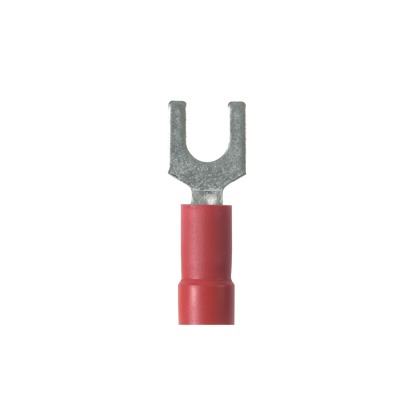 Fork Terminal, Copper, Red, 22-16 AWG, #10 Stud Size
