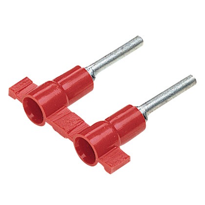 Pin Terminal, Red, Vinyl, 22-18 AWG, 12.4 mm Pin L