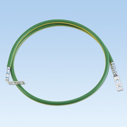 Equipment Jumper Kit, Green/Yellow, 6 AWG, 36 Inch Length, Straight and 90 deg. Angle