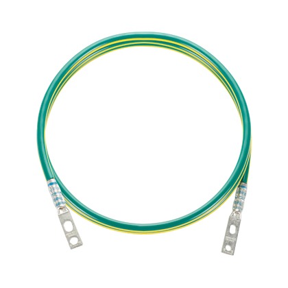 Equipment Jumper Kit, Green/Yellow, 6 AWG, 60 Inch Length, Straight Angle