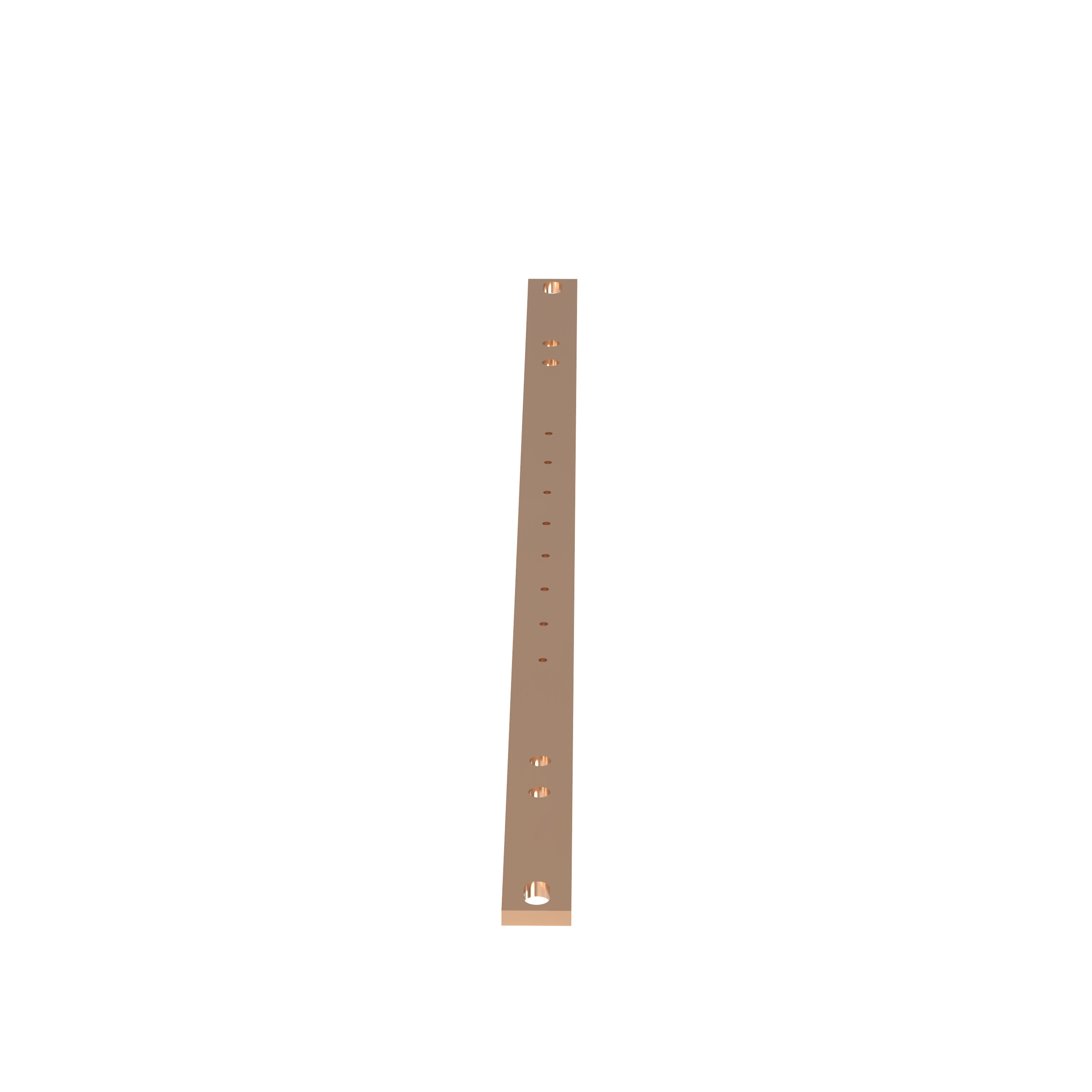 Grounding Busbar, Copper, Golden, Tin-Plated, 19 x 0.75 Inch Size