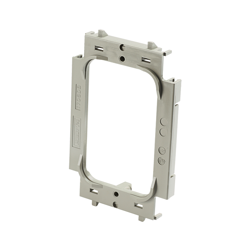 Bracket, Screw-On, Gry, 1-Gang