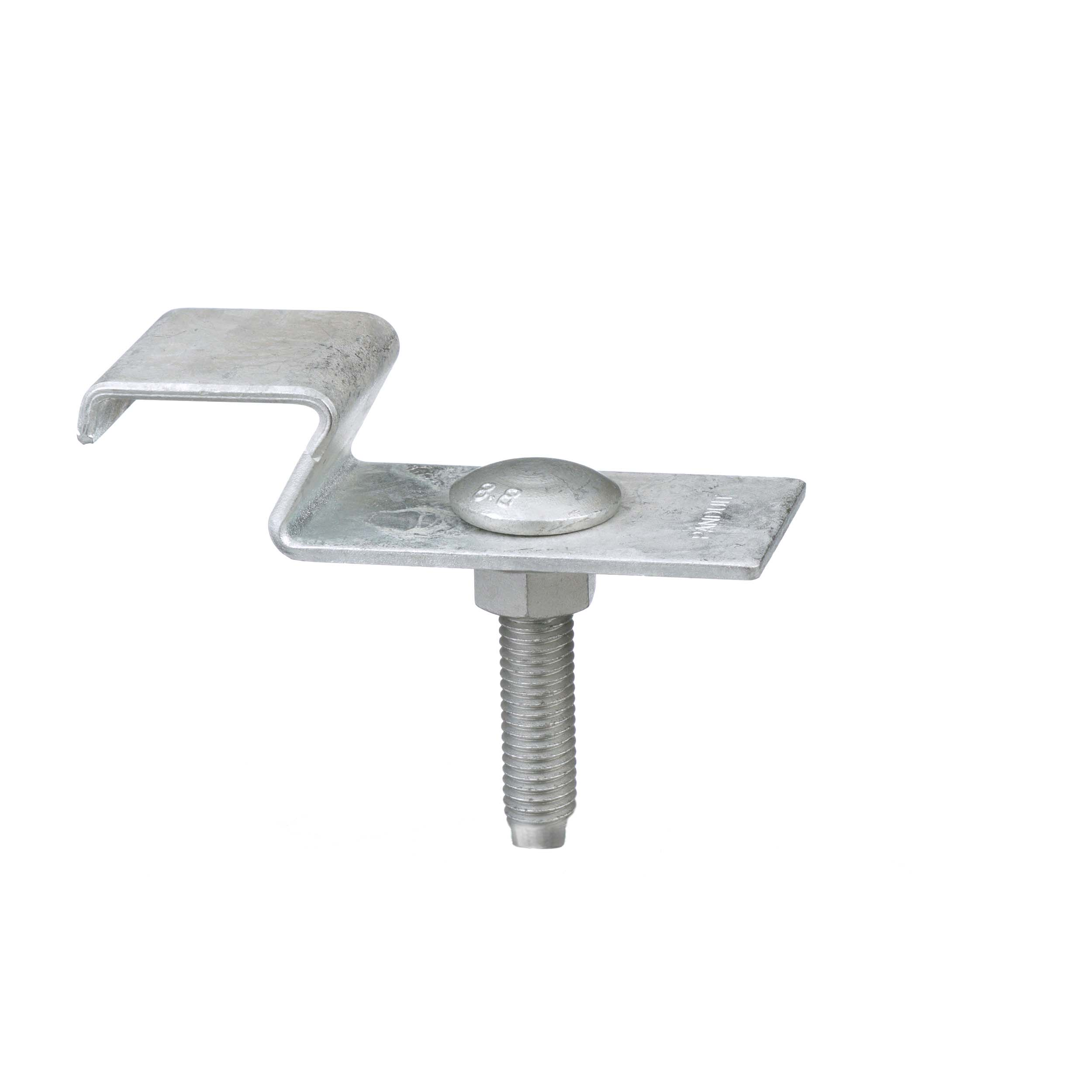 Cable Cleat Bracket, Galvanized Steel, Natural, U-Channel Rung, 3.5 x 0.82 Inch Size