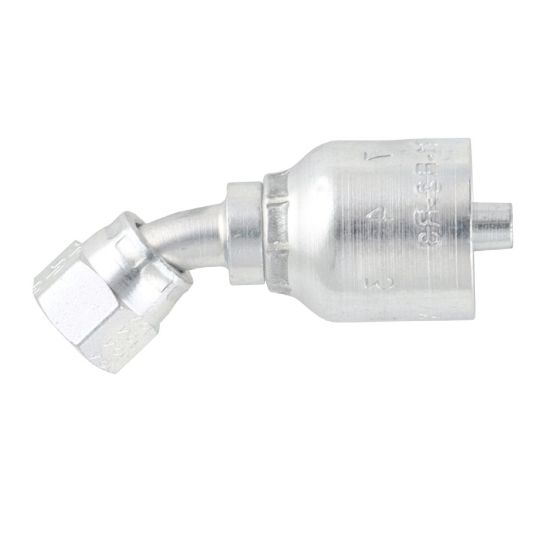 PARKER 13777-20-20 Hydraulic Crimp Fitting, Steel x Steel, 45 Deg Elbow, -20 | CT7EFP 55CZ86