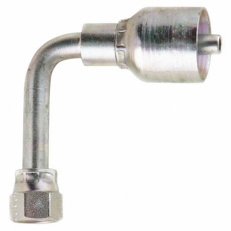 PARKER 14143-6-4 Hydraulic Crimp Fitting, Steel x Steel, 90 Deg Long Elbow, -4 | CT7ELX 55DA03