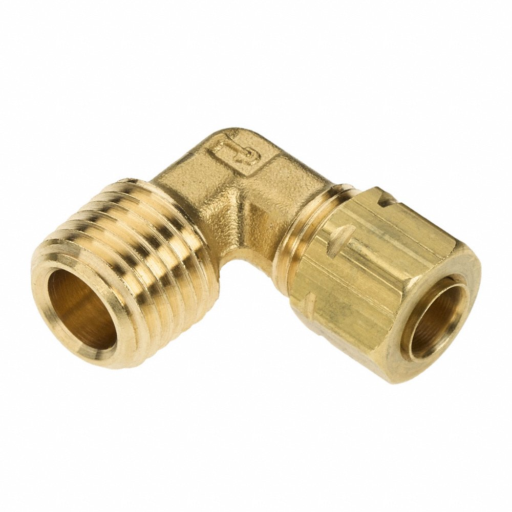 PARKER 169CA-4-4 90 Deg Elbow, 1/4 Inch Outside Diameter, Brass | AE9QDD 6LG04