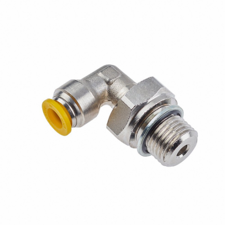 PARKER 169PLP-4M-M5 Metric Metal Push-to-Connect Fitting, Nickel Plated Brass, Push-to-Connect x Metric | CT7JLX 791C25