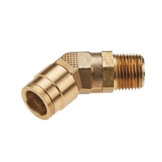 PARKER 179PTC-8-8 Female Elbow, Brass, Push-to-Connect x MNPT, 1/2 Inch Tube OD, 1/2 Inch Pipe Size | CT7EQQ 48LY48
