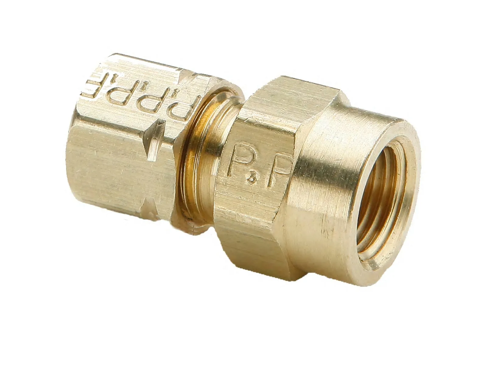 PARKER 66CA-2-2 Connector, 1/8 Inch Outside Diameter, Brass | AE9QHY 6LH58