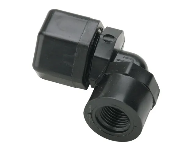 PARKER P4FE4 Female Elbow, 90 Degrees, Polypropylene, 1/4 Inch Tube OD, 1/4 Inch Pipe Size | CT7EPY 2ZRY2