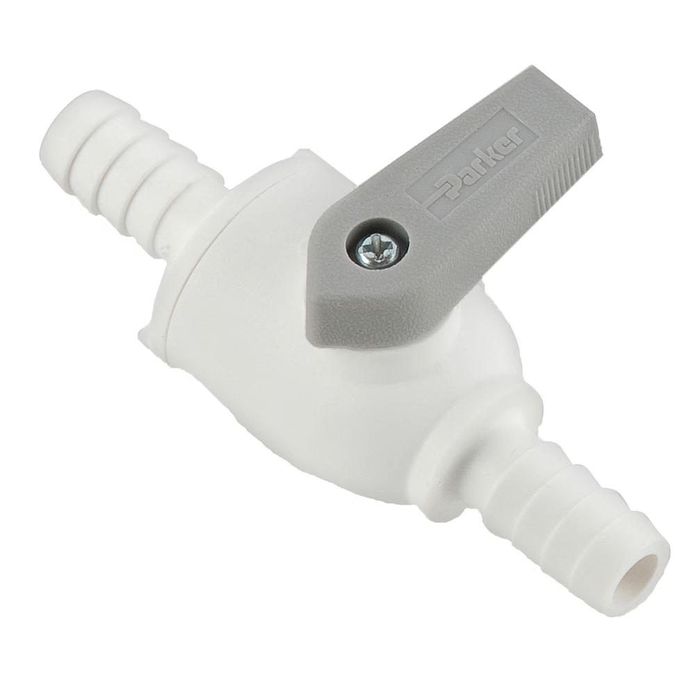 PARKER PBPP8VUC8 Ball Valve, 1/2 Inch Tube, 150 PSI CWP, 0-212 Deg F, Barb, Tube x Tube | CT7CRE 792RU5