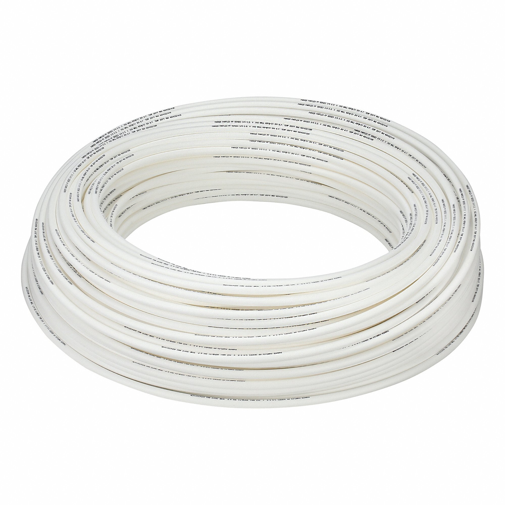 PARKER PP-64-0500 Tubing, Pp, White, 3/8 Inch OD, 1/4 Inch Id, 500 Ft Length, Rockwell R 77 | CT7LDG 797DM1