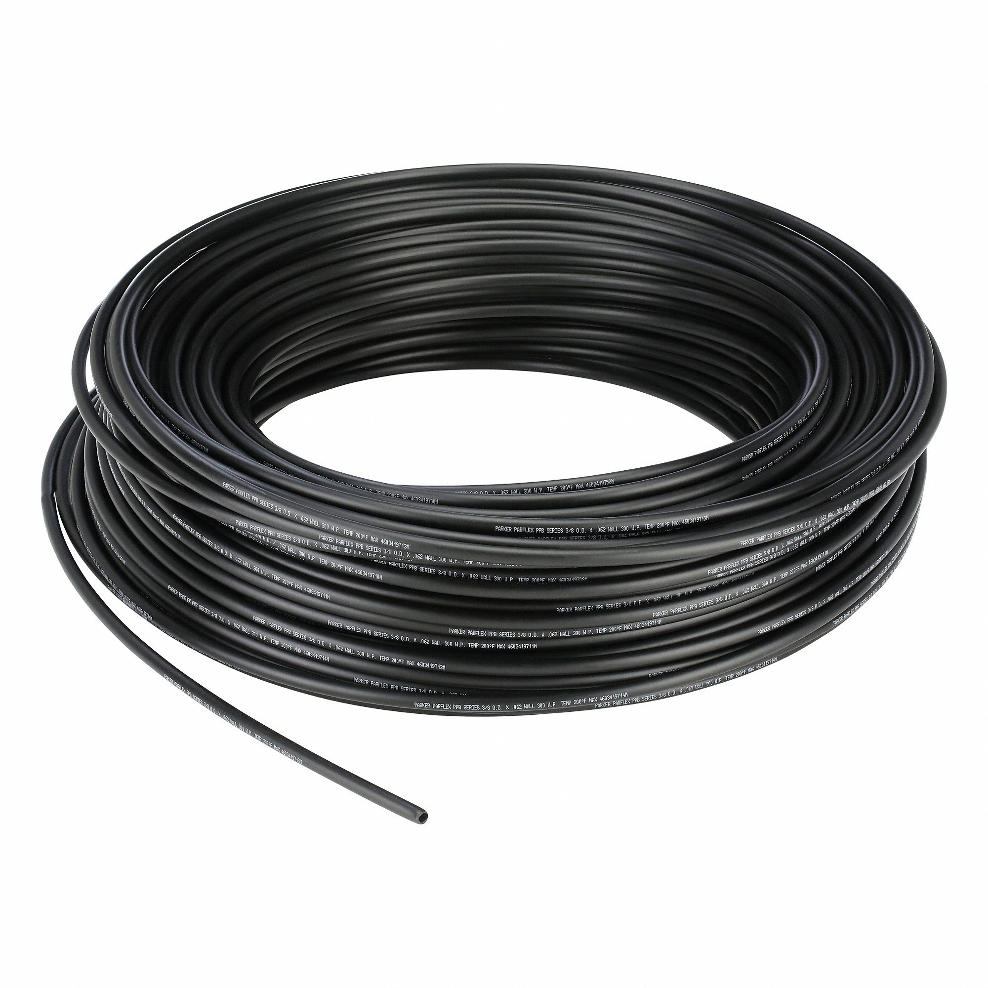 PARKER PPB-64-0500 Tubing, Pp, Black, 3/8 Inch OD, 1/4 Inch Id, 500 Ft Length, Rockwell R 77 | CT7LDE 797DM5