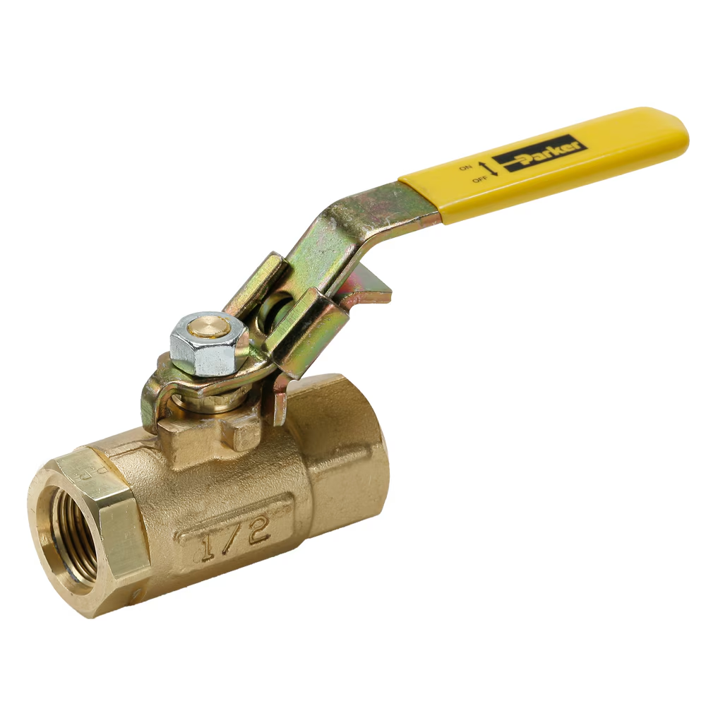 PARKER VVP500P-6 Ball Valve, Vented, Brass, Female - Female, 250 Psi | BM6UCP