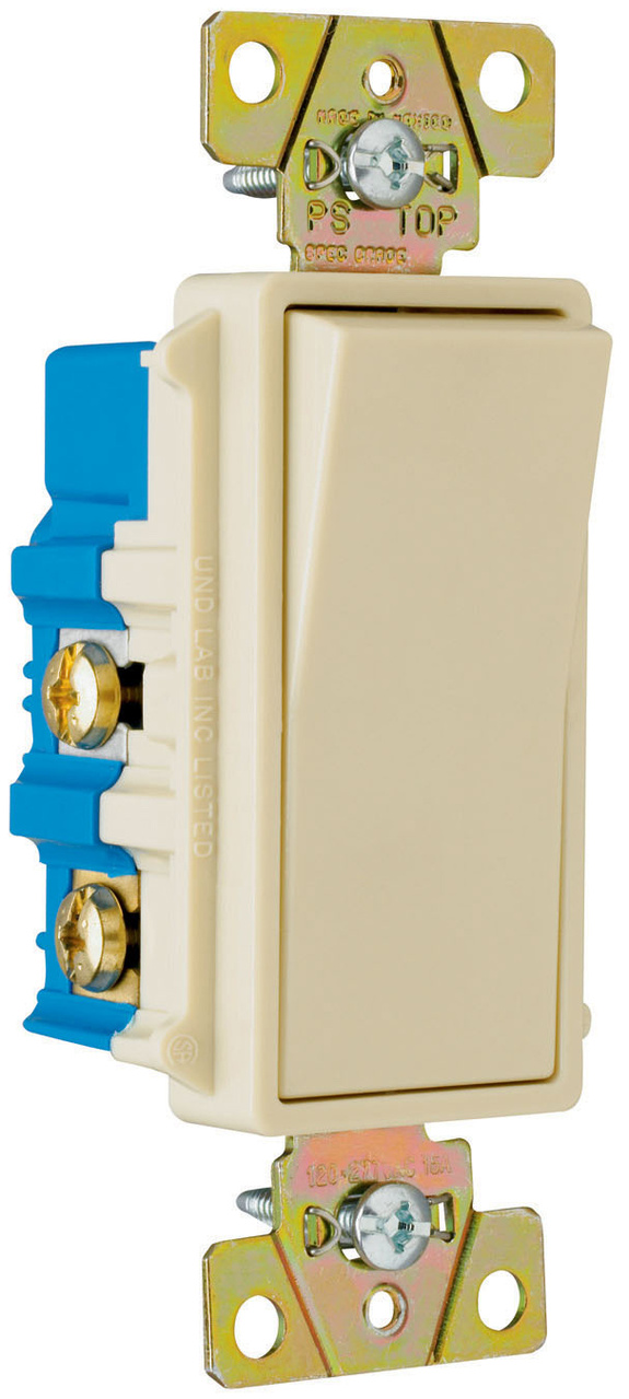 PASS AND SEYMOUR 2604-I Decorator Paddle Switch, Ivory, 120V | CH4KFE