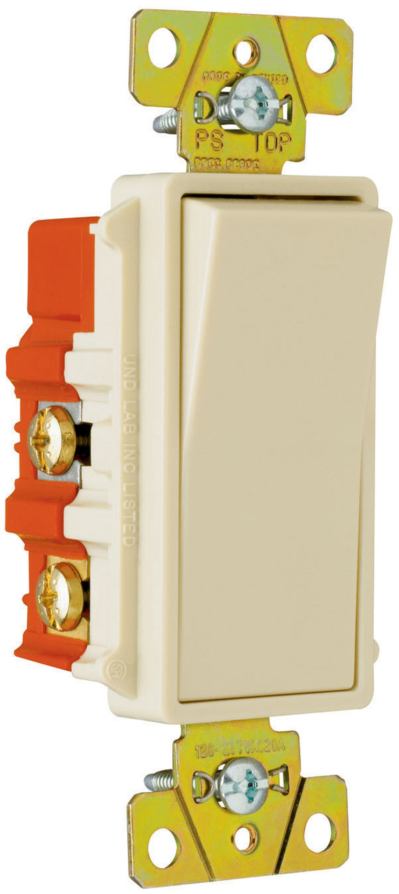 PASS AND SEYMOUR 2624-I Decorator Paddle Switch, Ivory, 120V 4 Way | CH4KEZ