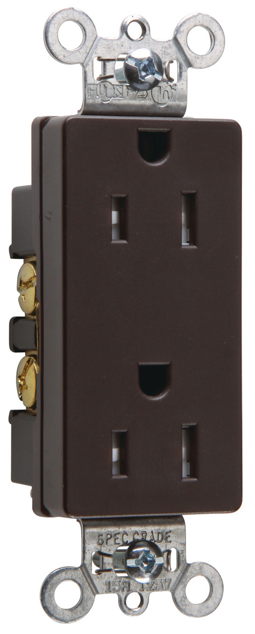 PASS AND SEYMOUR 26242 Heavy Duty Duplex Receptacle, 15A, 125V, Brown | CH4DNA