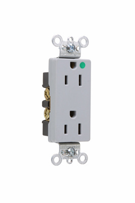 PASS AND SEYMOUR 26262-HGGRY Heavy Duty Duplex Receptacle, 15A, 125V, Gray | CH4DKR